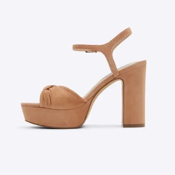 Draper James NWT Platform Suede Sandals in a Tan color, few smudges, no Box. - Picture 2 of 16